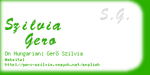 szilvia gero business card